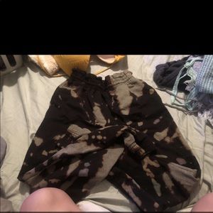 Bleached dyed sweat pants